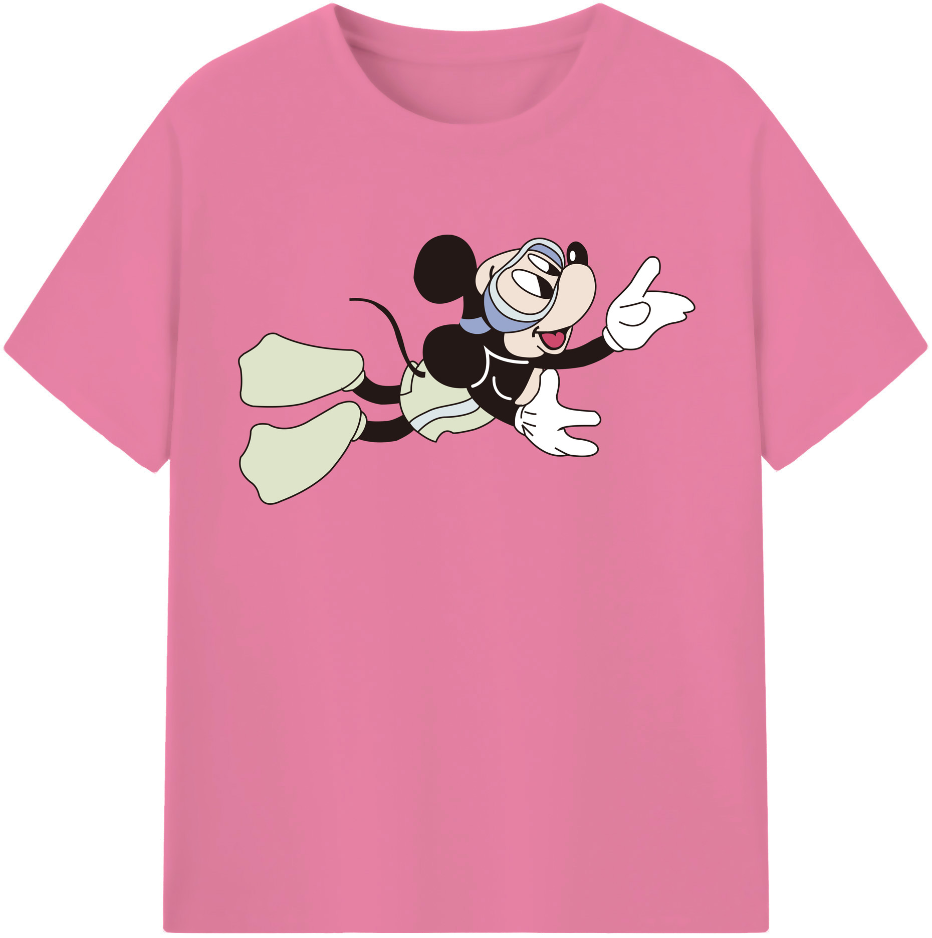 （画像用） ミッキーマウス Mickey Mouse 綿100％半袖Tシャツ（フロントプリント）